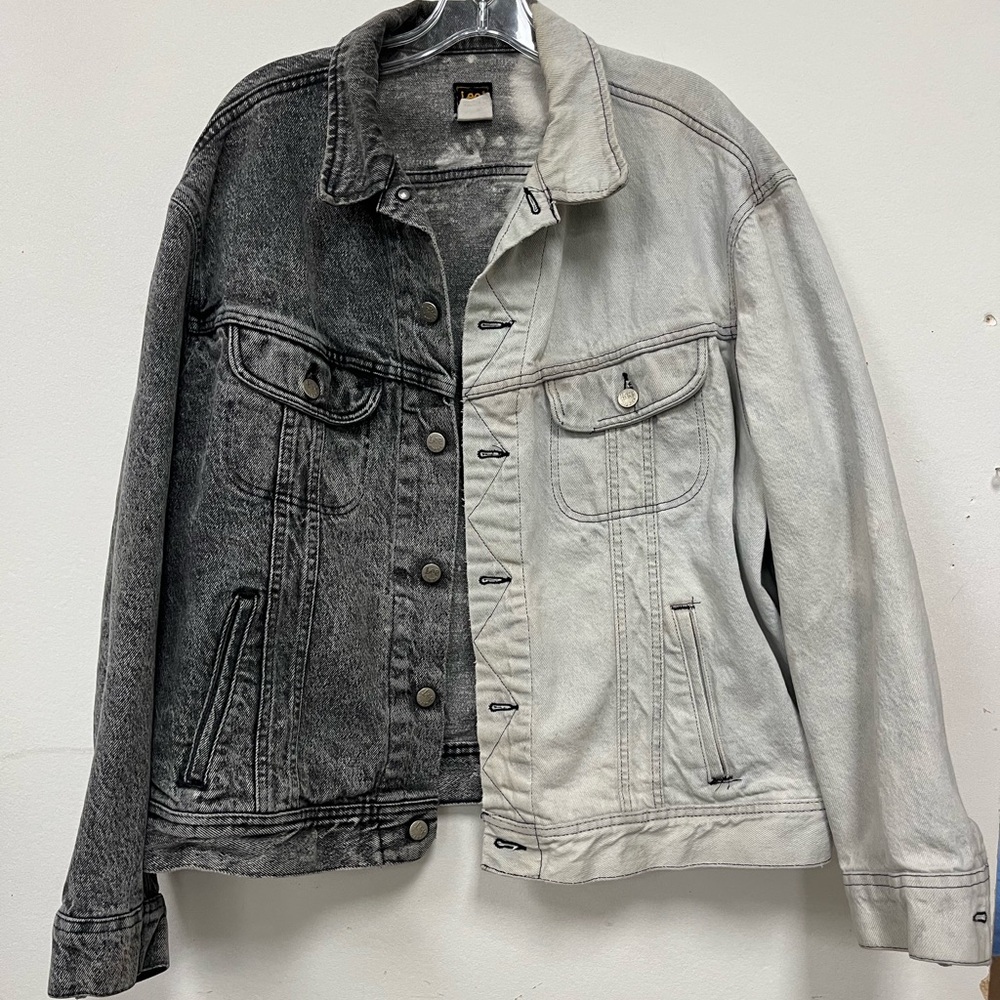 Vintage Lee denim jacket - custom dyed half and half